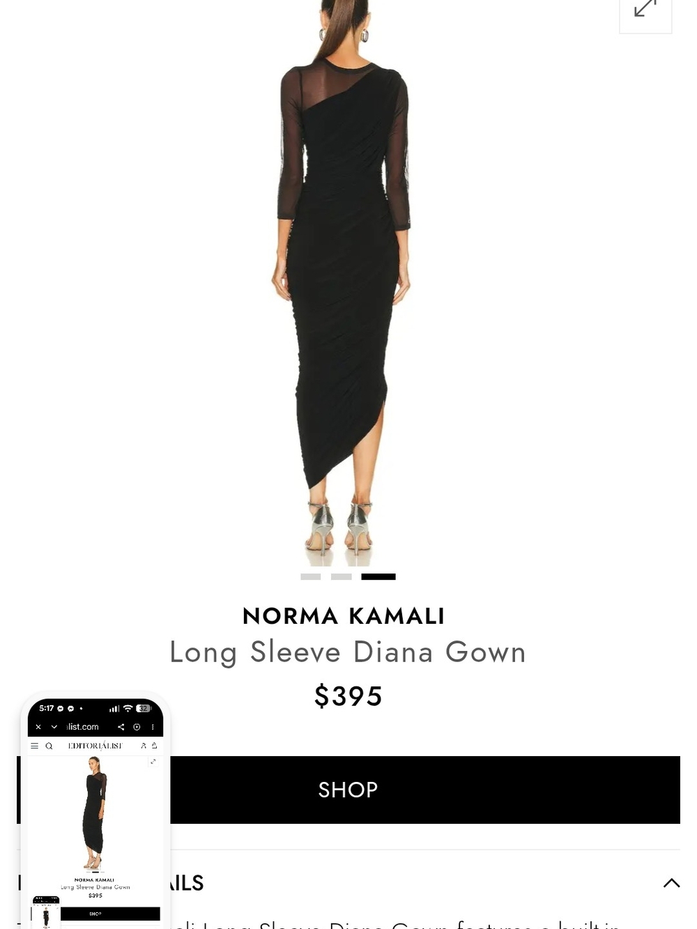 Norma Kamali Blush Ruched Long-Sleeve Bodycon Dress - Picture 2 of 4
